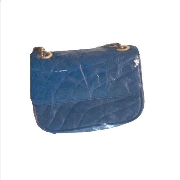 DANIELLE NICOLE BLUE LEATHER CROSSBODY PURSE MAGNETIC CLOSURE. - Picture 4 of 8